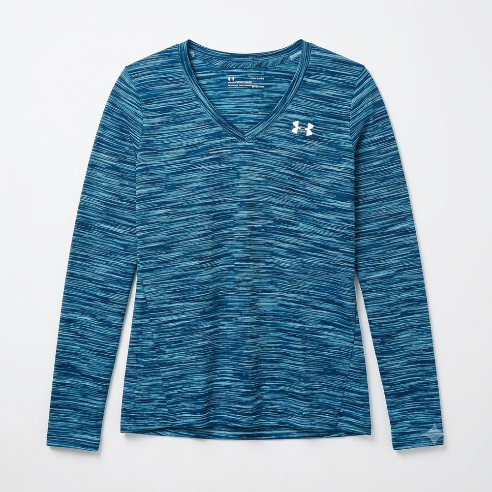 Under Armour - Blue Space Dye L/S Athletic Lightweight Activewear Top - Sz S